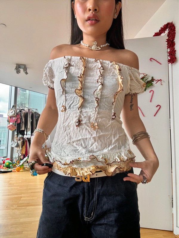 Vintage Milkmaid Gorgeous Appliqué Top