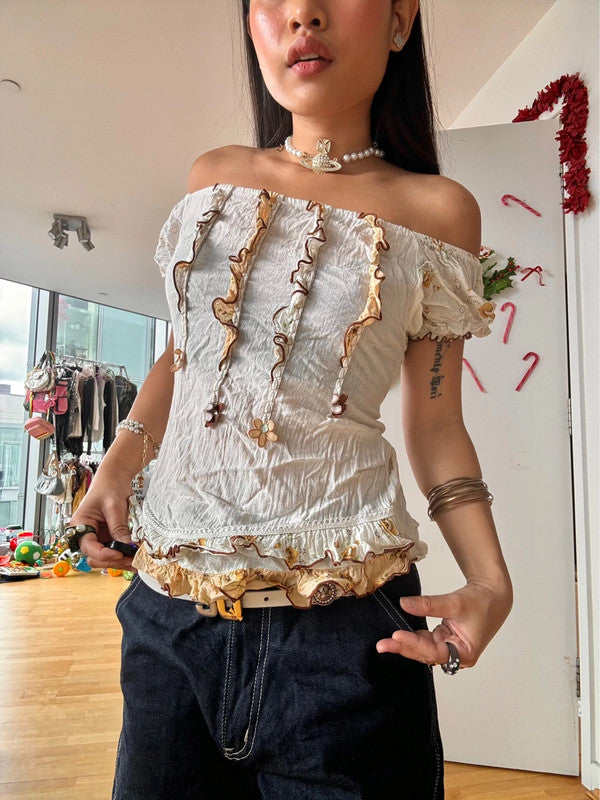 Vintage Milkmaid Gorgeous Appliqué Top