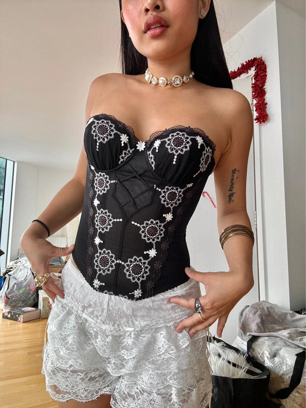 Vintage Luxurious Floral Corset Top