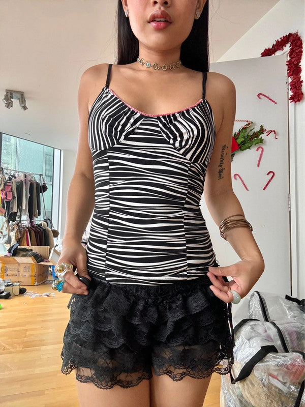 Vintage Slinky Zebra Print Cami Top