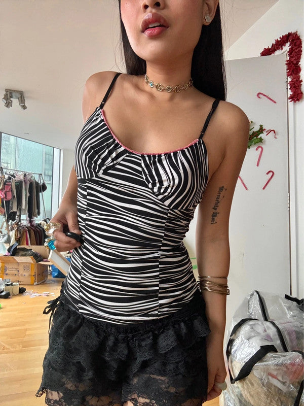 Vintage Slinky Zebra Print Cami Top